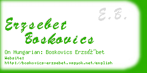 erzsebet boskovics business card